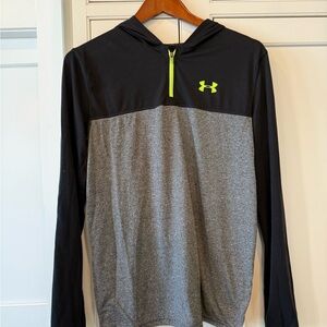 Under Armour Black Hooded Pullover with Neon Accent